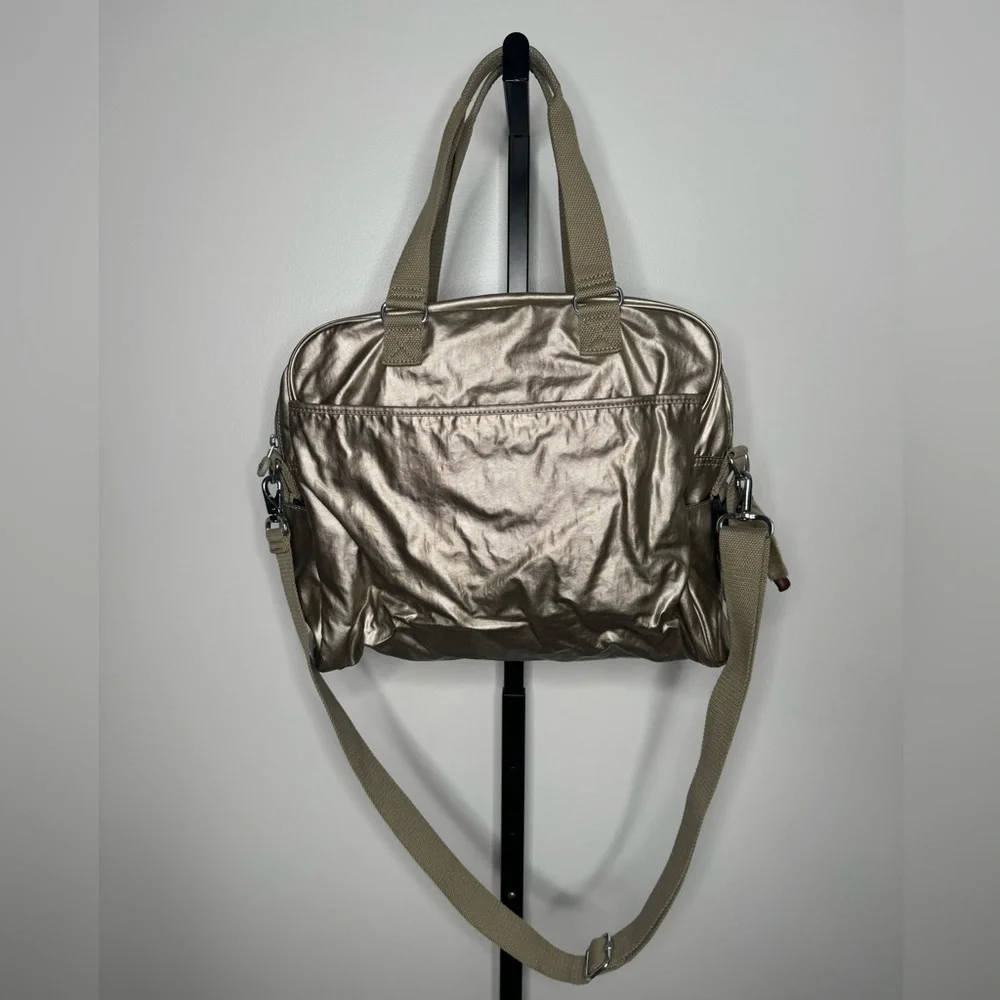Kipling Alanna Champagne Metallic Tote Bag